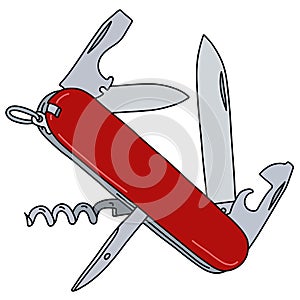 The red swiss army pocket knife