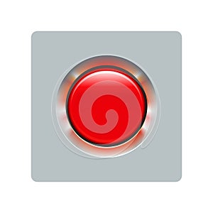 Red switch button - vector