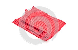 red t-shirt folded on white