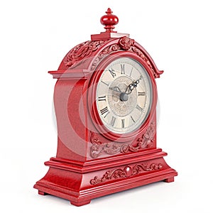 Red Table Clock 3D isolated on white background