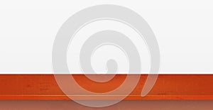 Red table top on white panoramic background, promotional web template - Vector