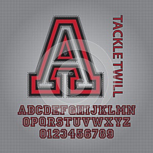 Red Tackle Twill Alphabet and Numbers Vector