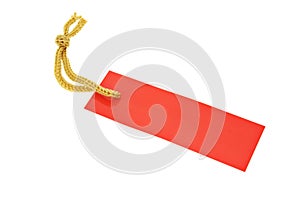 Red tag with string