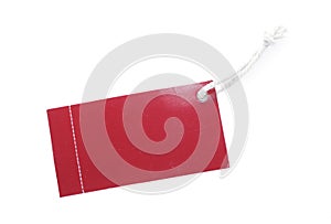 Red Tag with White Cotton Thread