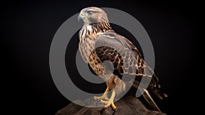Falcon Perched On A Boulder: A Taxidermy-inspired Art Piece photo