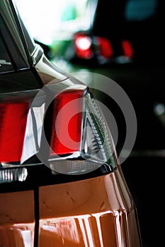Red taillight of a modern car