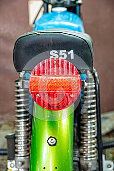 Red taillight of a Simson S51