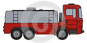 Red tank truck