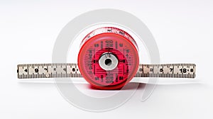 red tape measure on white