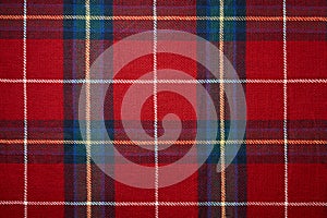 Red tartan plaid material background