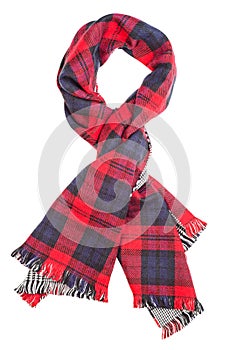 Red tartan scarf photo