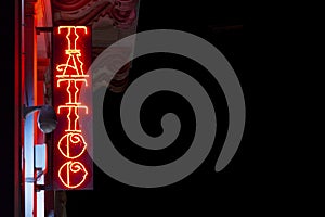 Red tattoo neon light sign