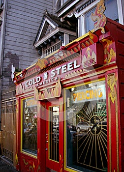 Red tattoo shop in america