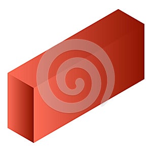 Red tea box icon, isometric style