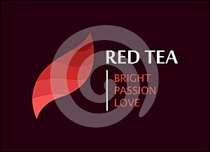 Red Tea, Leaf of Carcade hibiscus. Vector Logo Design