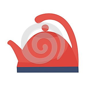Red teakettle isolated on white background photo