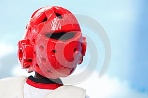 Red Teakwondo helmet