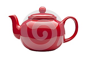 Red Teapot with clipping path