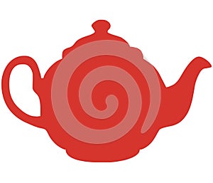 Red teapot vector illustration photo