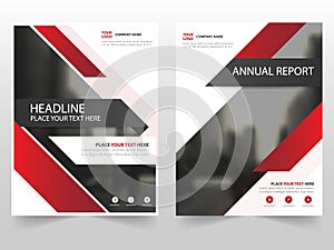 Red technology business Brochure Leaflet Flyer annual report template design, book cover layout design, photo