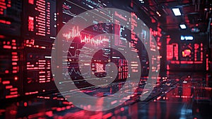 Red technology-sensitive data monitoring interface