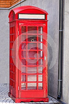 Red telephone booth on the streets of London