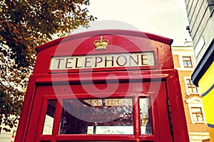 Red telephone booth, symbol of London
