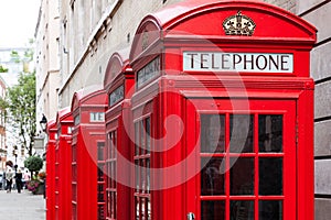 Red telephone booths