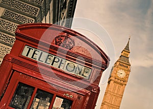 Red telephone box and Big Ben