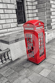 Red telephone box in westminster, London