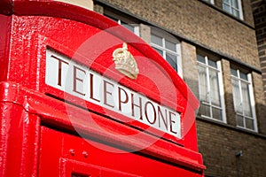 Red telephone in London England