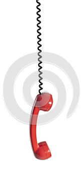 Red telephone receiver photo