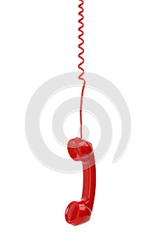 Red telephone receiver