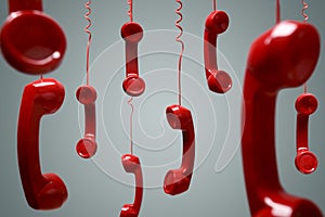 Red telephone receiver photo