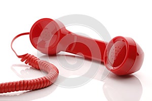 Red telephone receiver