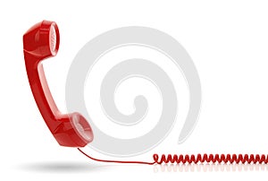 Red telephone receiver photo