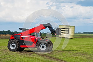 Red telescopic handler