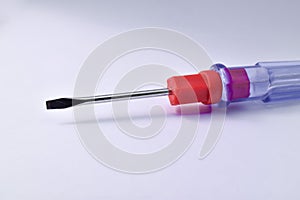 Red test pen on isolated white background