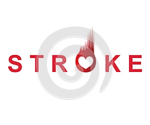 Red text stroke illustration