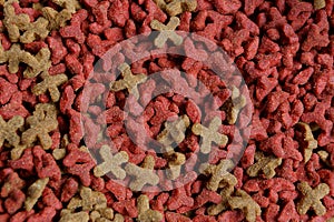 Red  texture of dry cat food