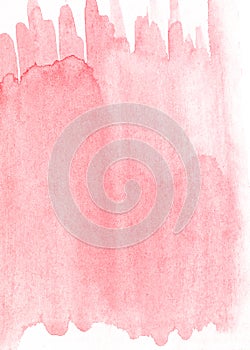Red texture flower love watercolor background, raster illustration