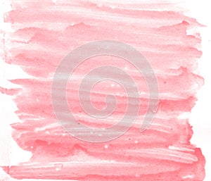Red texture love hand drawn watercolor background, raster illustration