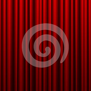 Red theater curtain. Background for banner or poster. Vector