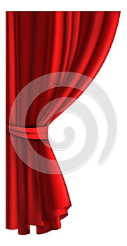 Red theater drape. Realistic velevet scene curtains