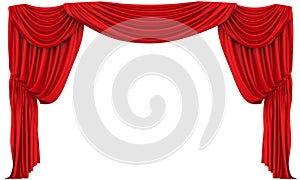 Red Theatre Curtain Isolated