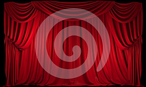 Red Theatre Curtain Isolated