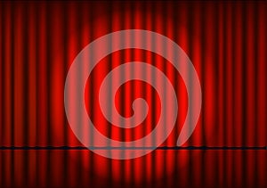 Red theatrical curtain background vector illustration