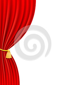 Red theatrical curtain vector illustration
