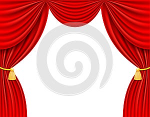 Red theatrical curtain vector illustration