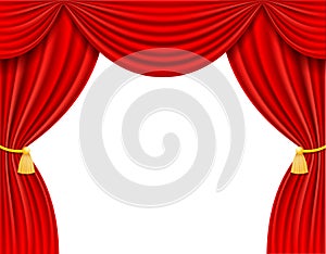 Red theatrical curtain vector illustration